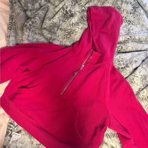 Lululemon Hot Pink Cropped Scuba Hoodie